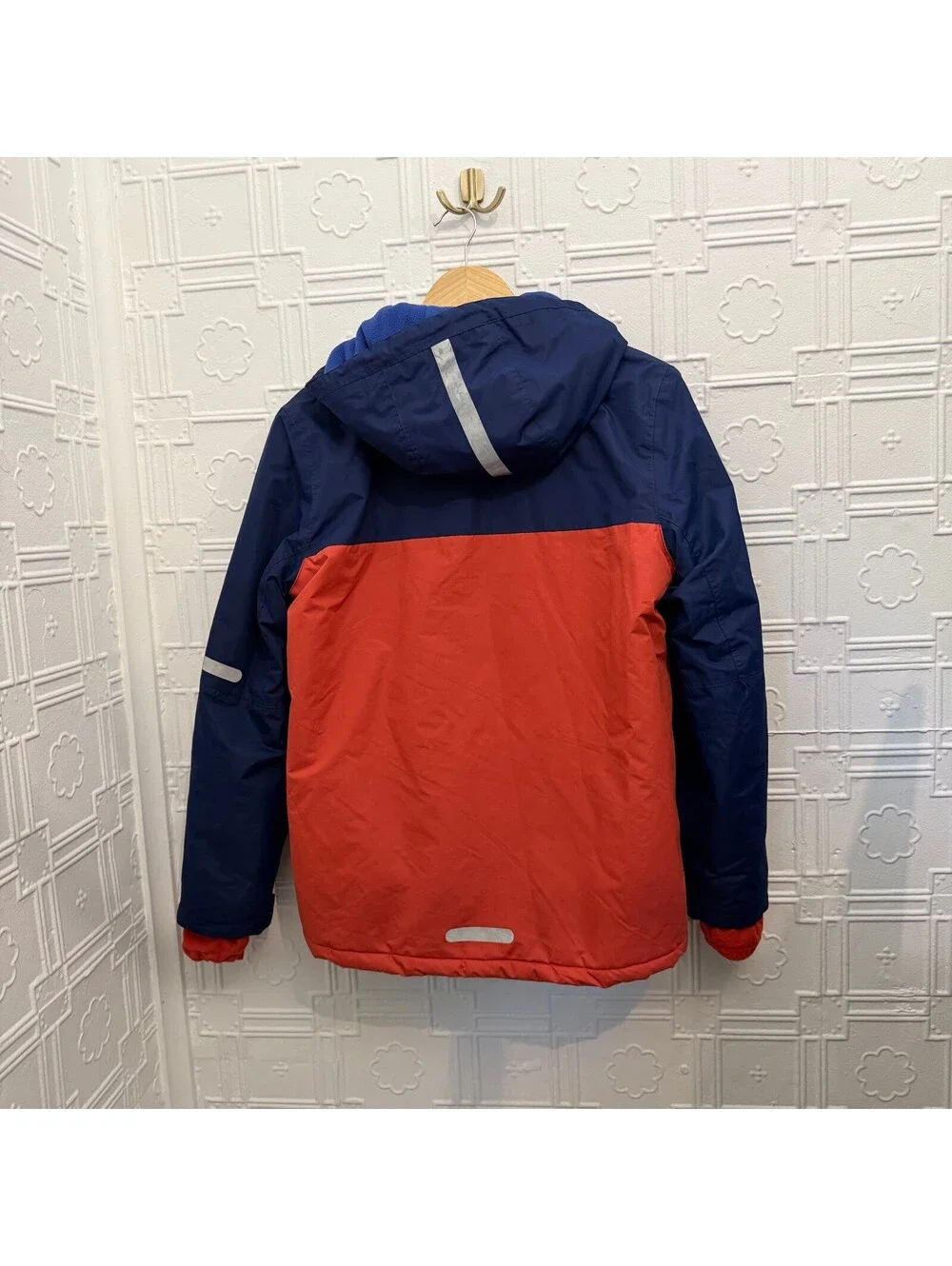 Mini Boden Waterproof Ski Jacket Coat Colorblock Blue Red 13-14Y